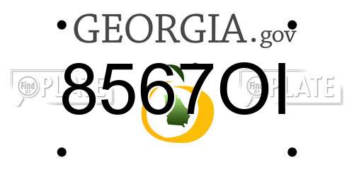 8567OI Georgia License Plate