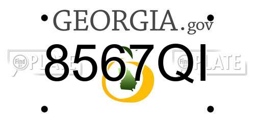 8567QI Georgia License Plate