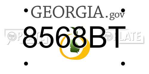 8568BT Georgia License Plate