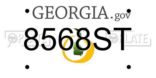 8568ST Georgia License Plate