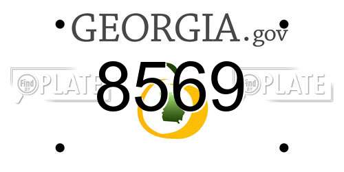 8569 Georgia License Plate