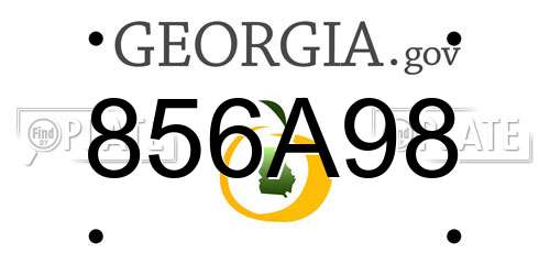 856A98 Georgia License Plate