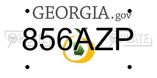 856AZP Georgia License Plate