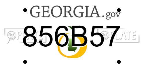 856B57 Georgia License Plate