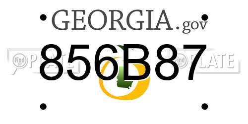 856B87 Georgia License Plate