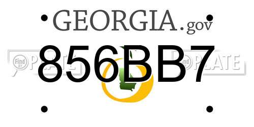 856BB7 Georgia License Plate