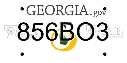 856BO3 Georgia License Plate