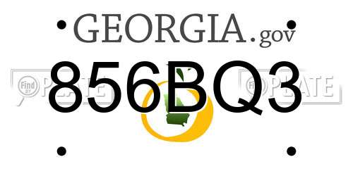856BQ3 Georgia License Plate