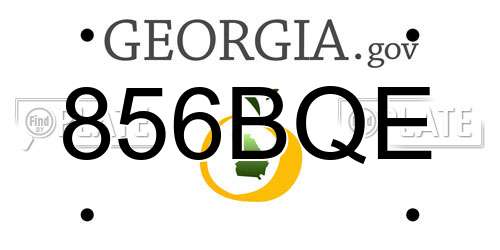 856BQE Georgia License Plate