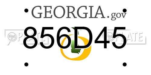 856D45 Georgia License Plate