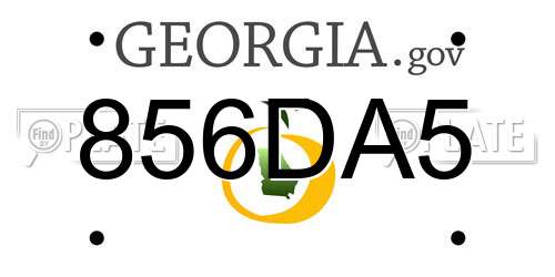 856DA5 Georgia License Plate