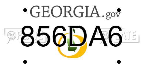 856DA6 Georgia License Plate