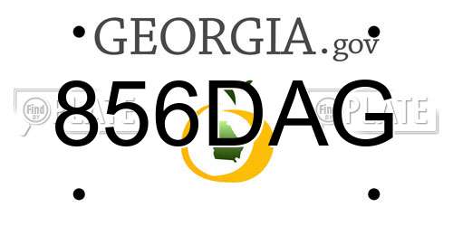 856DAG Georgia License Plate