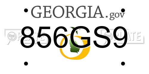 856GS9 Georgia License Plate