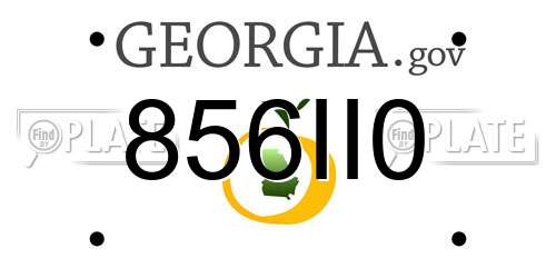 856II0 Georgia License Plate