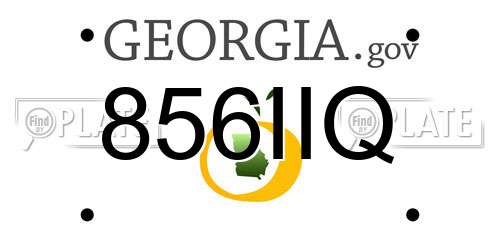 856IIQ Georgia License Plate