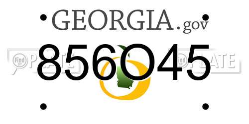 856O45 Georgia License Plate