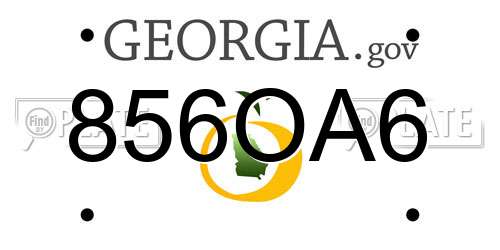 856OA6 Georgia License Plate