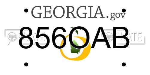 856OAB Georgia License Plate