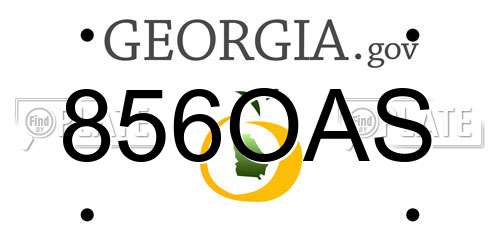 856OAS Georgia License Plate