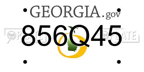 856Q45 Georgia License Plate