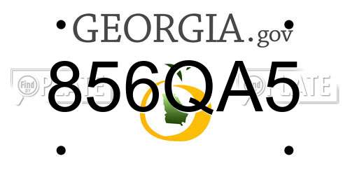 856QA5 Georgia License Plate