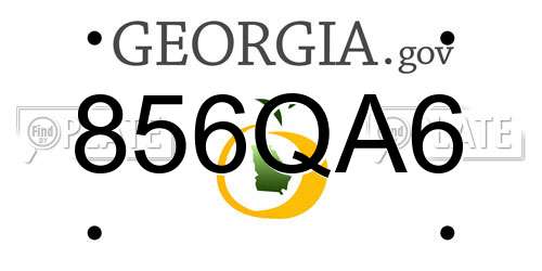 856QA6 Georgia License Plate
