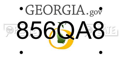 856QA8 Georgia License Plate