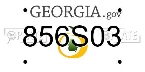 856S03 Georgia License Plate
