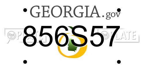 856S57 Georgia License Plate