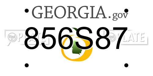 856S87 Georgia License Plate