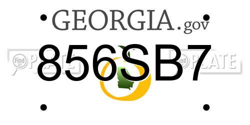 856SB7 Georgia License Plate