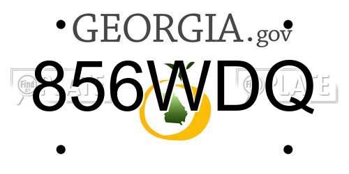 856WDQ Georgia License Plate