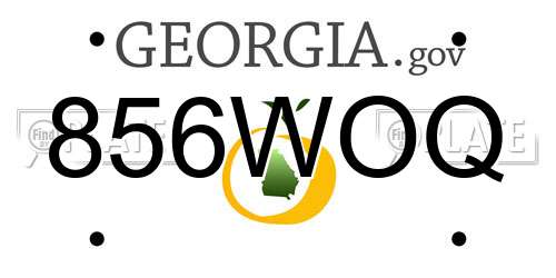856WOQ Georgia License Plate