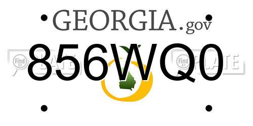 856WQ0 Georgia License Plate