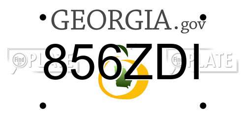 856ZDI Georgia License Plate