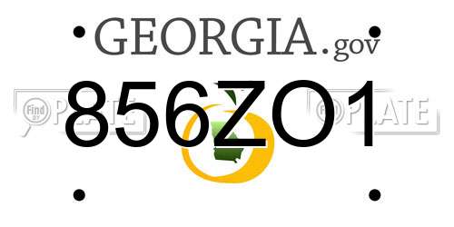 856ZO1 Georgia License Plate