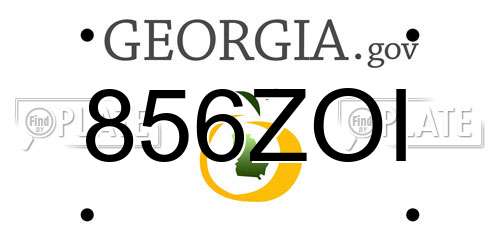856ZOI Georgia License Plate