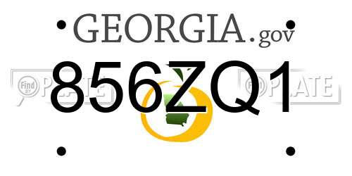 856ZQ1 Georgia License Plate