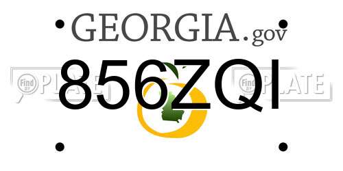 856ZQI Georgia License Plate