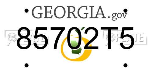 85702T5 Georgia License Plate
