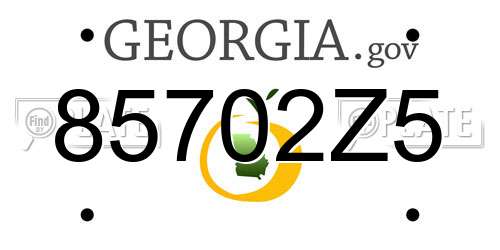 85702Z5 Georgia License Plate