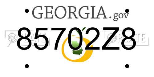 85702Z8 Georgia License Plate