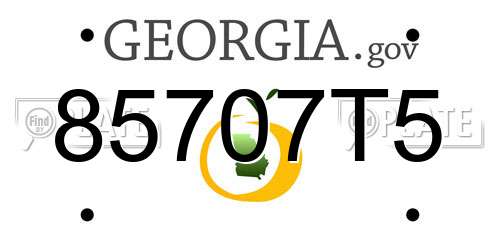 85707T5 Georgia License Plate