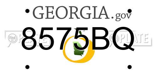 8575BQ Georgia License Plate