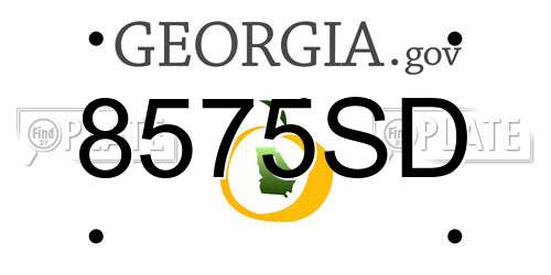 8575SD Georgia License Plate