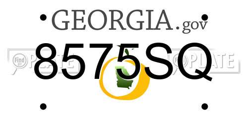 8575SQ Georgia License Plate