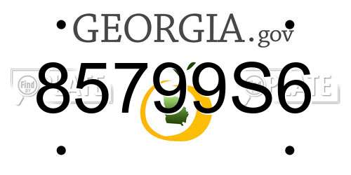 85799S6 Georgia License Plate