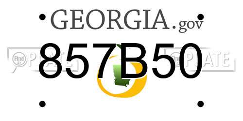 857B50 Georgia License Plate