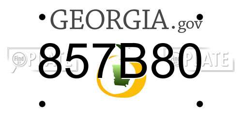 857B80 Georgia License Plate